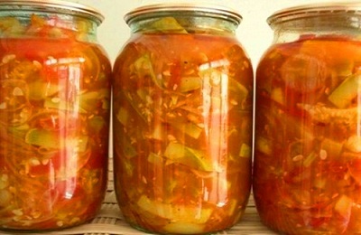 Салат из кабачков и перца на зиму