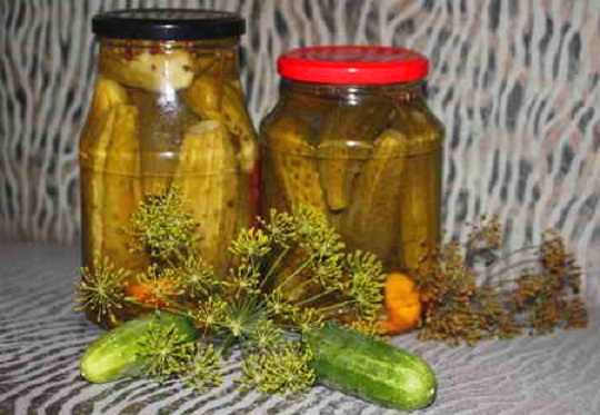 Огурцы в литровых банках на зиму